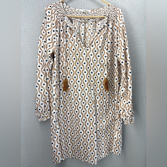 (3) Boden 100% Cotton Colorful Beach Kaftan Dress Size 8 Boho Tunic Tassles-Read - Picture 12 of 16